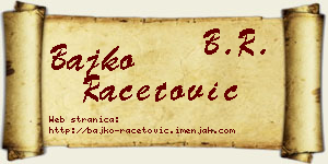 Bajko Račetović vizit kartica